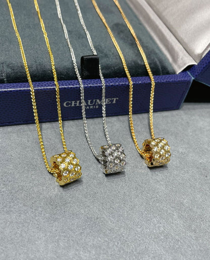 [Auream]BEE LOVE DIAMOND PAVED 3 ROW NECKLACE