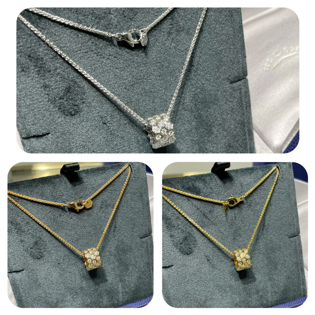 [Auream]BEE LOVE DIAMOND PAVED 3 ROW NECKLACE