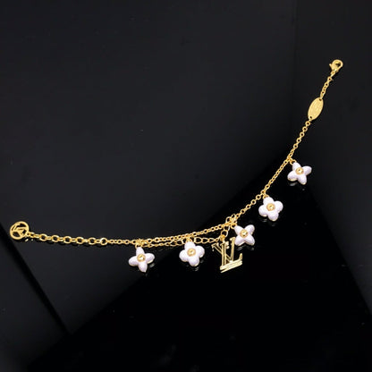 [Auream]LOGO 6 MOTIF STAR AND SUN GOLD BRACELET
