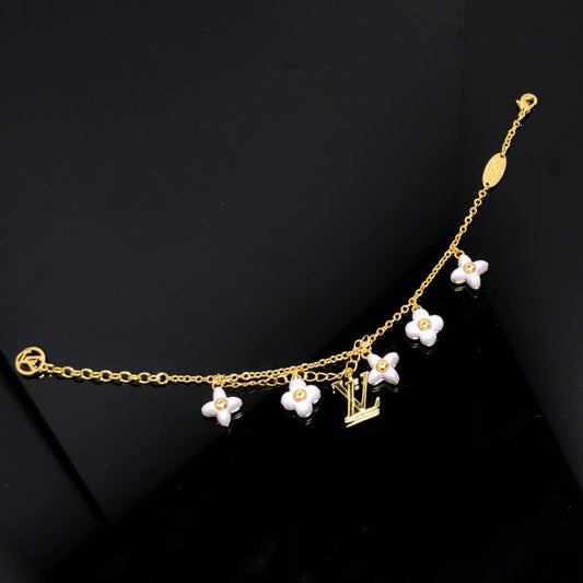 [Auream]LOGO 6 MOTIF STAR AND SUN GOLD BRACELET