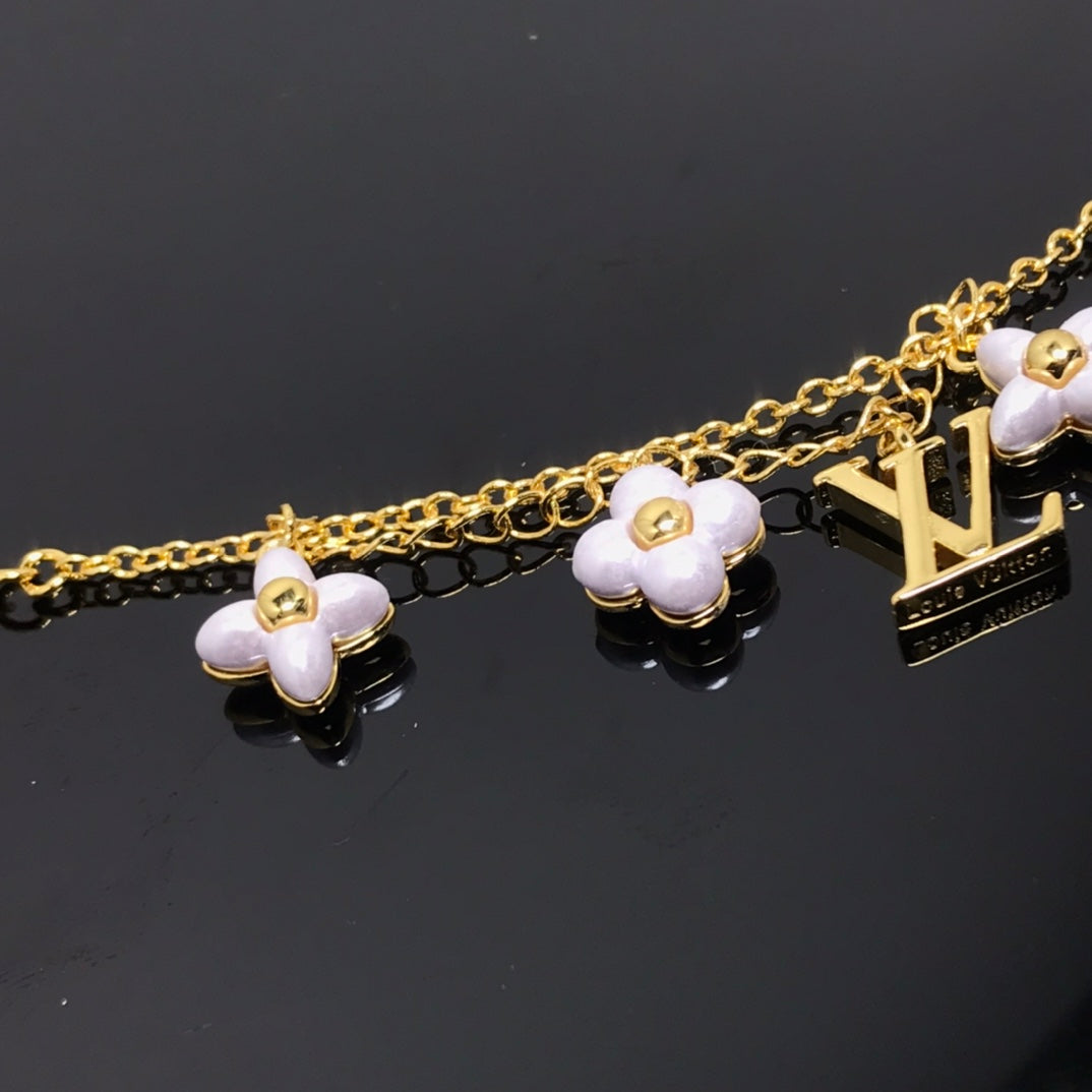 [Auream]LOGO 6 MOTIF STAR AND SUN GOLD BRACELET