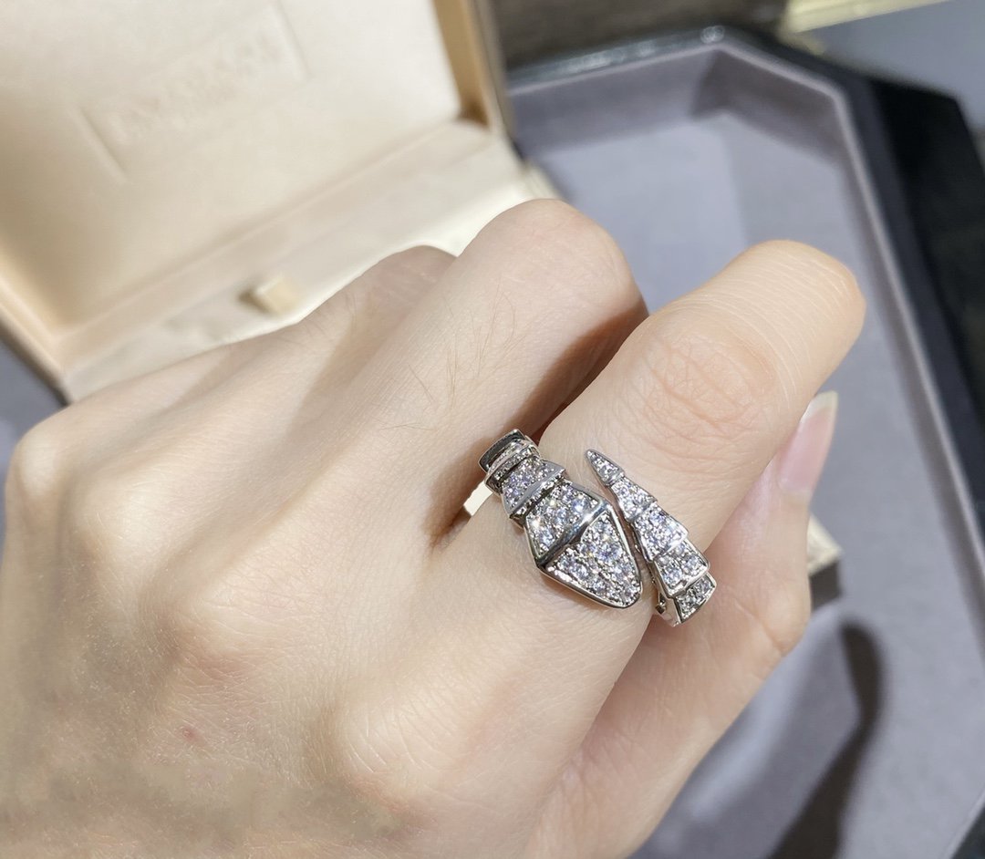 [Auream]SERPENTI LARGE RING SILVER DIAMOND PAVED
