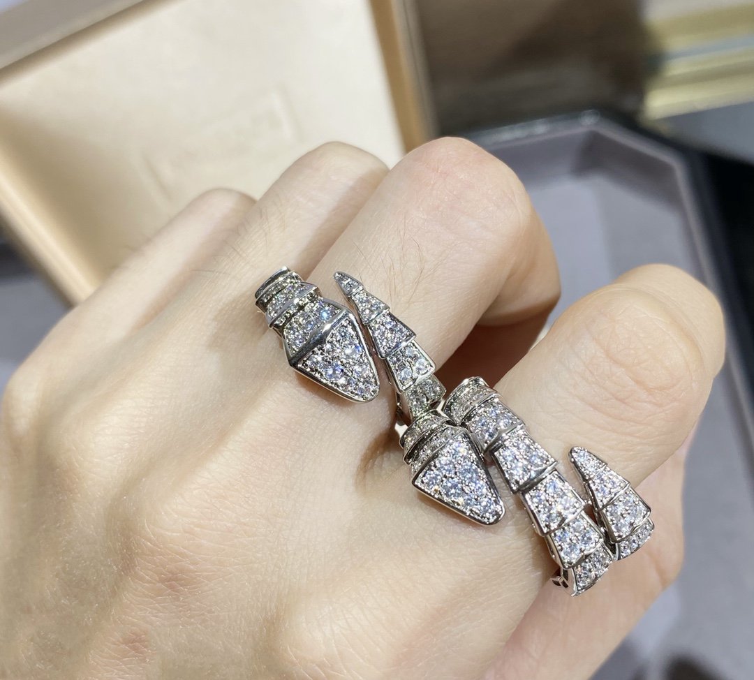 [Auream]SERPENTI LARGE RING SILVER DIAMOND PAVED