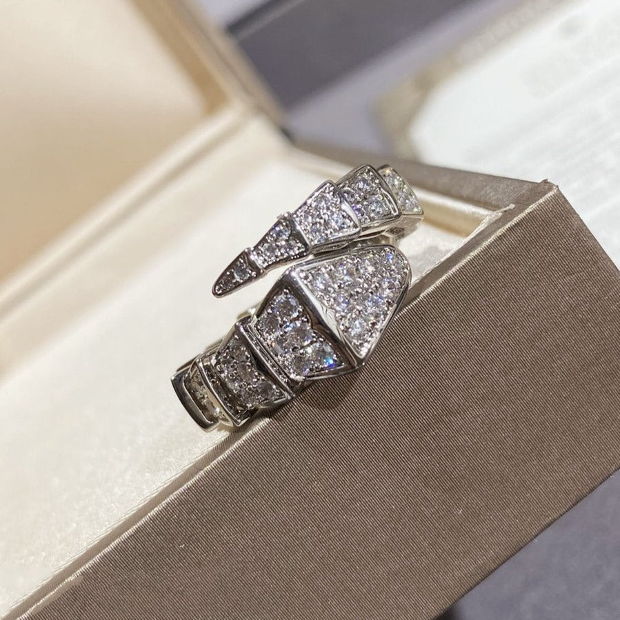 [Auream]SERPENTI LARGE RING SILVER DIAMOND PAVED