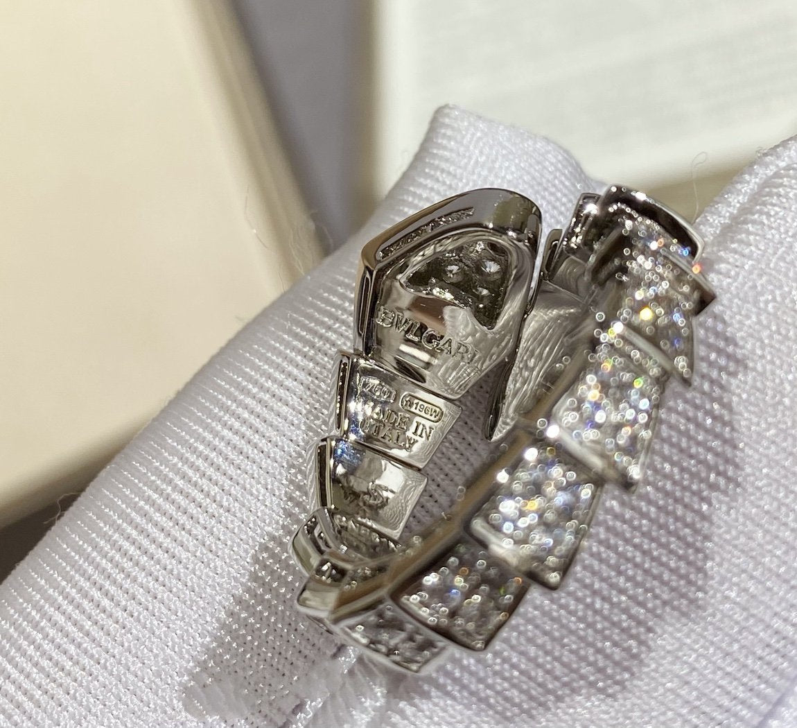 [Auream]SERPENTI LARGE RING SILVER DIAMOND PAVED