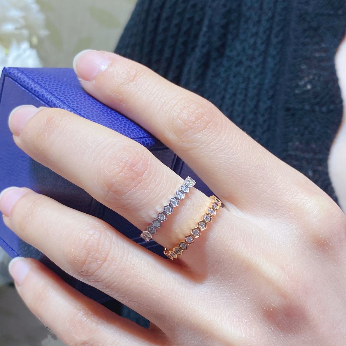 [Auream]BEE LOVE DIAMOND PAVED SMALL RING
