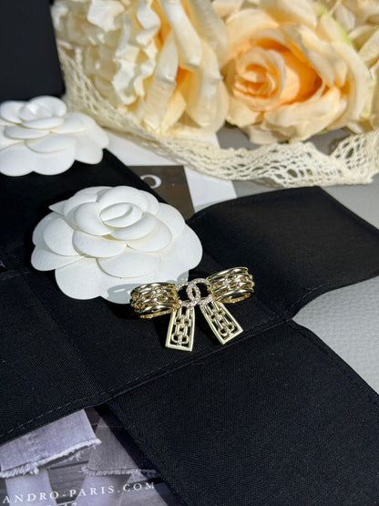 [Auream]25K Hollow Bow Brooch