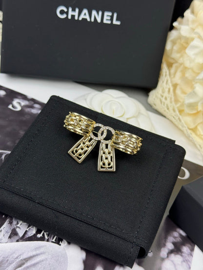 [Auream]25K Hollow Bow Brooch