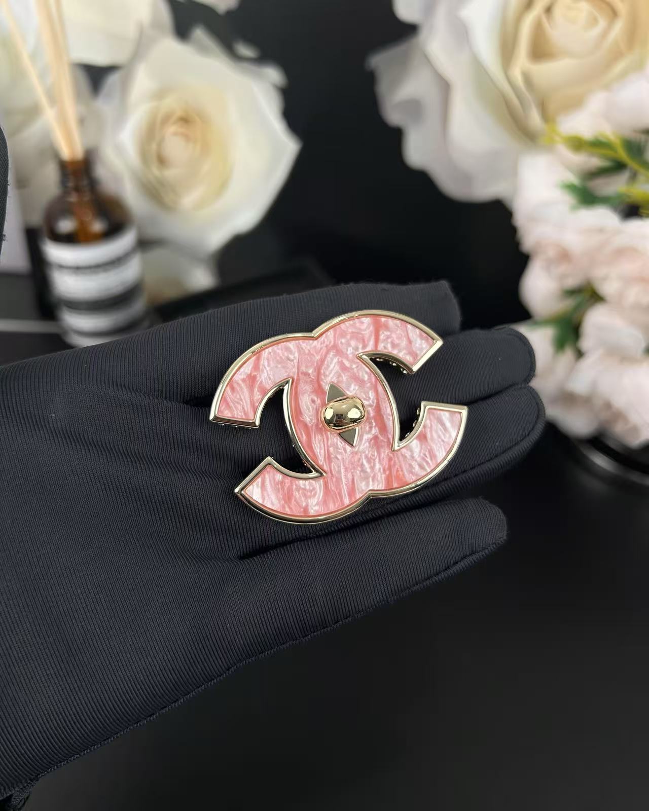 [Auream]Pink Resin Classic Brooch 5cm