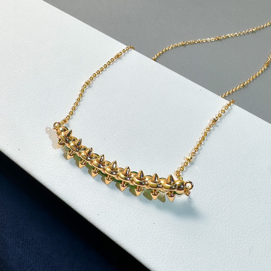 [Auream]New Arrival: Green Bead Rivet Necklace