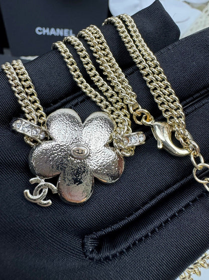 [Auream]New Blue Floral Double-Layer Necklace
