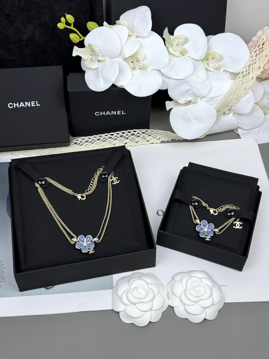 [Auream]VOLTE New Blue Floral Double-Layer Bracelet