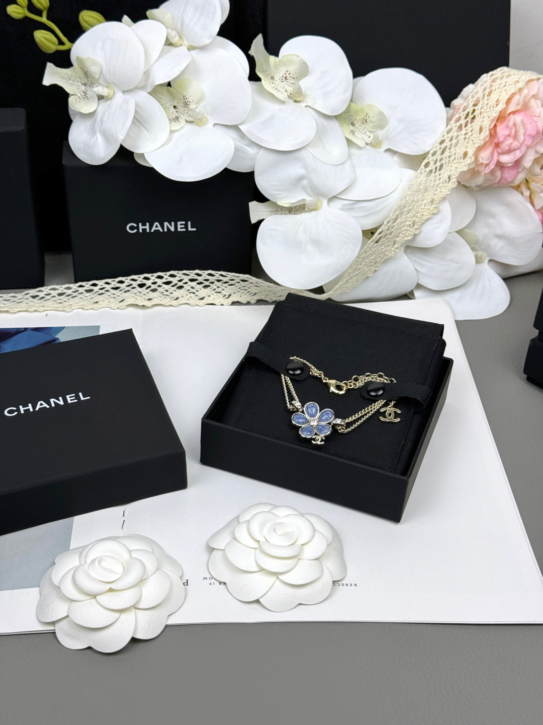 [Auream]VOLTE New Blue Floral Double-Layer Bracelet