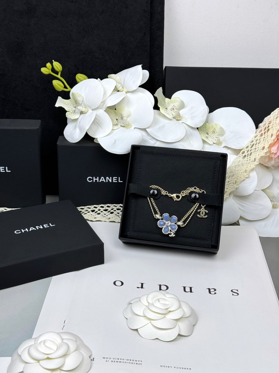 [Auream]VOLTE New Blue Floral Double-Layer Bracelet