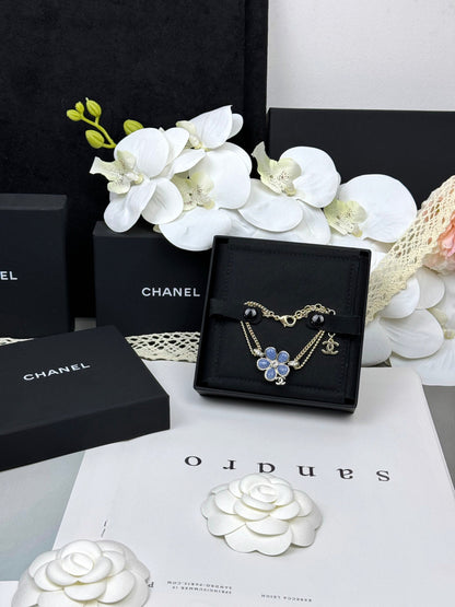 [Auream]VOLTE New Blue Floral Double-Layer Bracelet