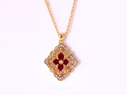 [Auream] B.C.L ENAMEL ROTATING SINGLE-DIAMOND NECKLACE（Various colors）