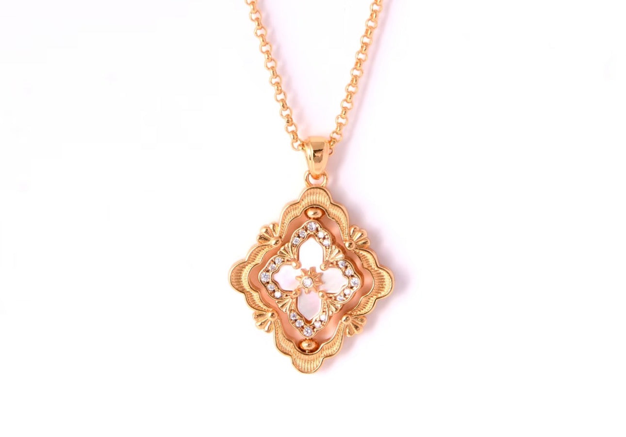 [Auream] B.C.L ENAMEL ROTATING SINGLE-DIAMOND NECKLACE（Various colors）