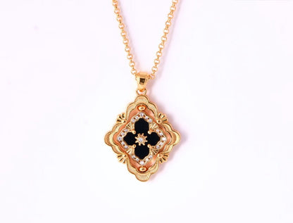[Auream] B.C.L ENAMEL ROTATING SINGLE-DIAMOND NECKLACE（Various colors）