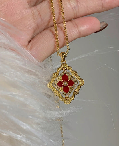 [Auream] B.C.L ENAMEL ROTATING SINGLE-DIAMOND NECKLACE（Various colors）