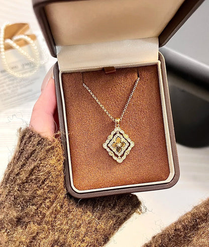 [Auream] B.C.L ENAMEL ROTATING SINGLE-DIAMOND NECKLACE（Various colors）
