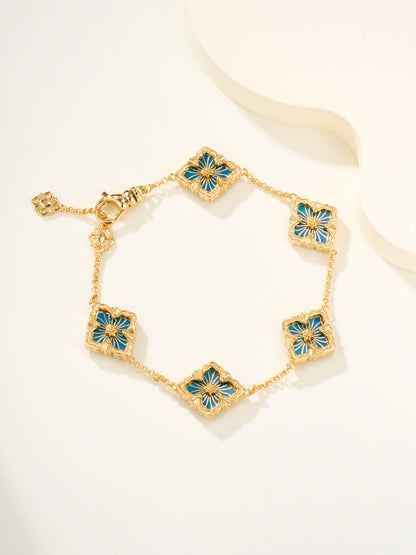 [Auream]B.C.L ENAMELED Five-Flower Bracelet（Various Colors)