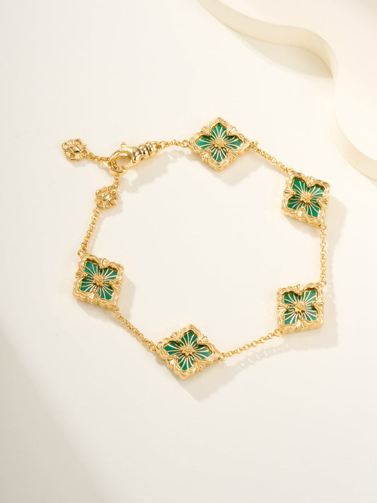 [Auream]B.C.L ENAMELED Five-Flower Bracelet（Various Colors)