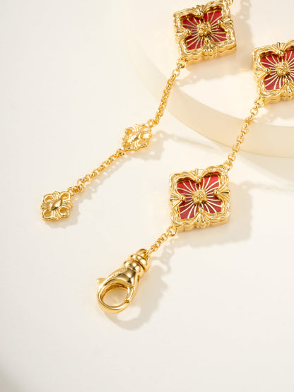 [Auream]B.C.L ENAMELED Five-Flower Bracelet（Various Colors)
