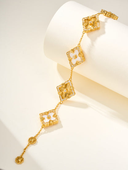 [Auream]B.C.L ENAMELED Five-Flower Bracelet（Various Colors) BIG SIZE