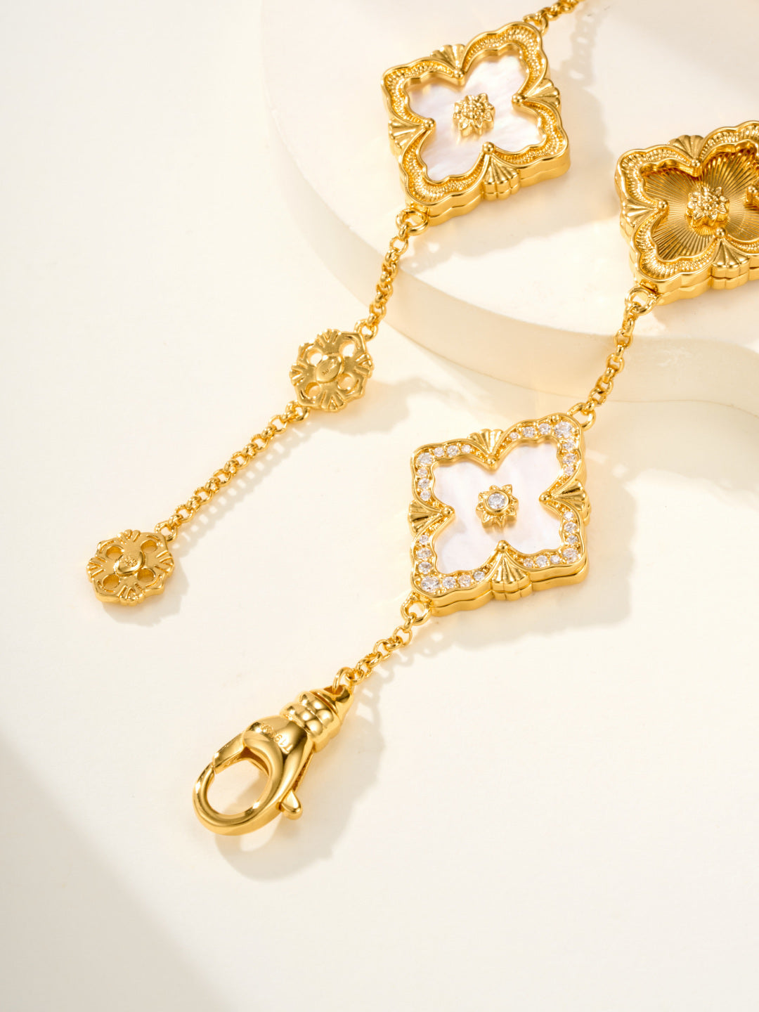 [Auream]B.C.L ENAMELED Five-Flower Bracelet（Various Colors) BIG SIZE