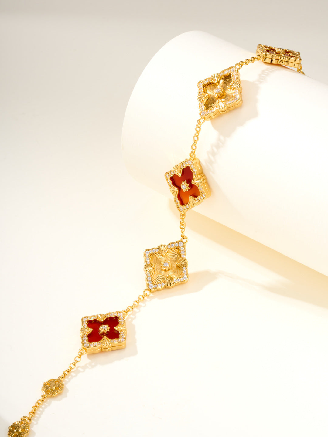[Auream]B.C.L ENAMELED Five-Flower Bracelet（Various Colors) BIG SIZE
