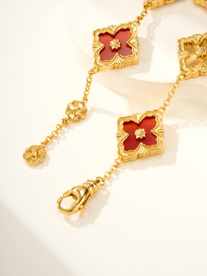 [Auream]B.C.L ENAMELED Five-Flower Bracelet（Various Colors) BIG SIZE