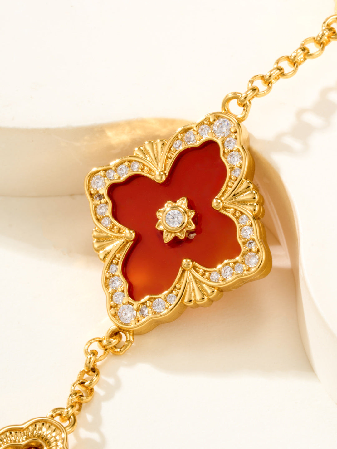 [Auream]B.C.L ENAMELED Five-Flower Bracelet（Various Colors) BIG SIZE