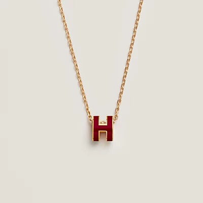 [Auream]HM CLIC RED ENAMEL GOLD NECKLACE