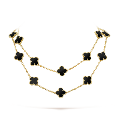 [Auream]CLOVER 20 MOTIFS ONYX NECKLACE