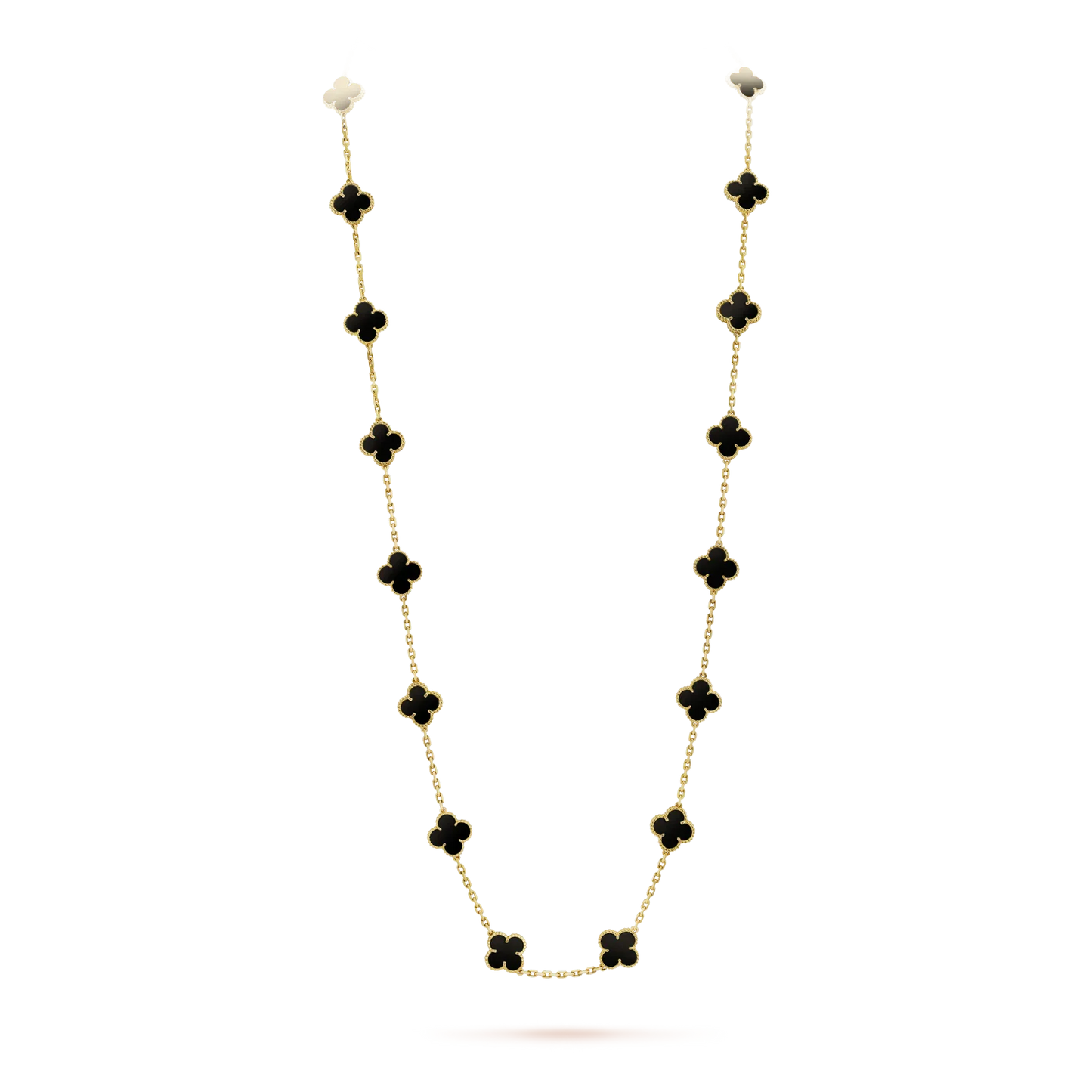 [Auream]CLOVER 20 MOTIFS ONYX NECKLACE