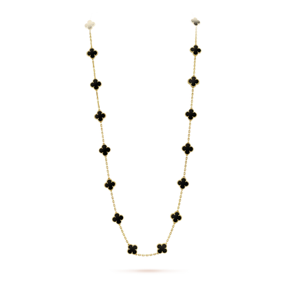 [Auream]CLOVER 20 MOTIFS ONYX NECKLACE