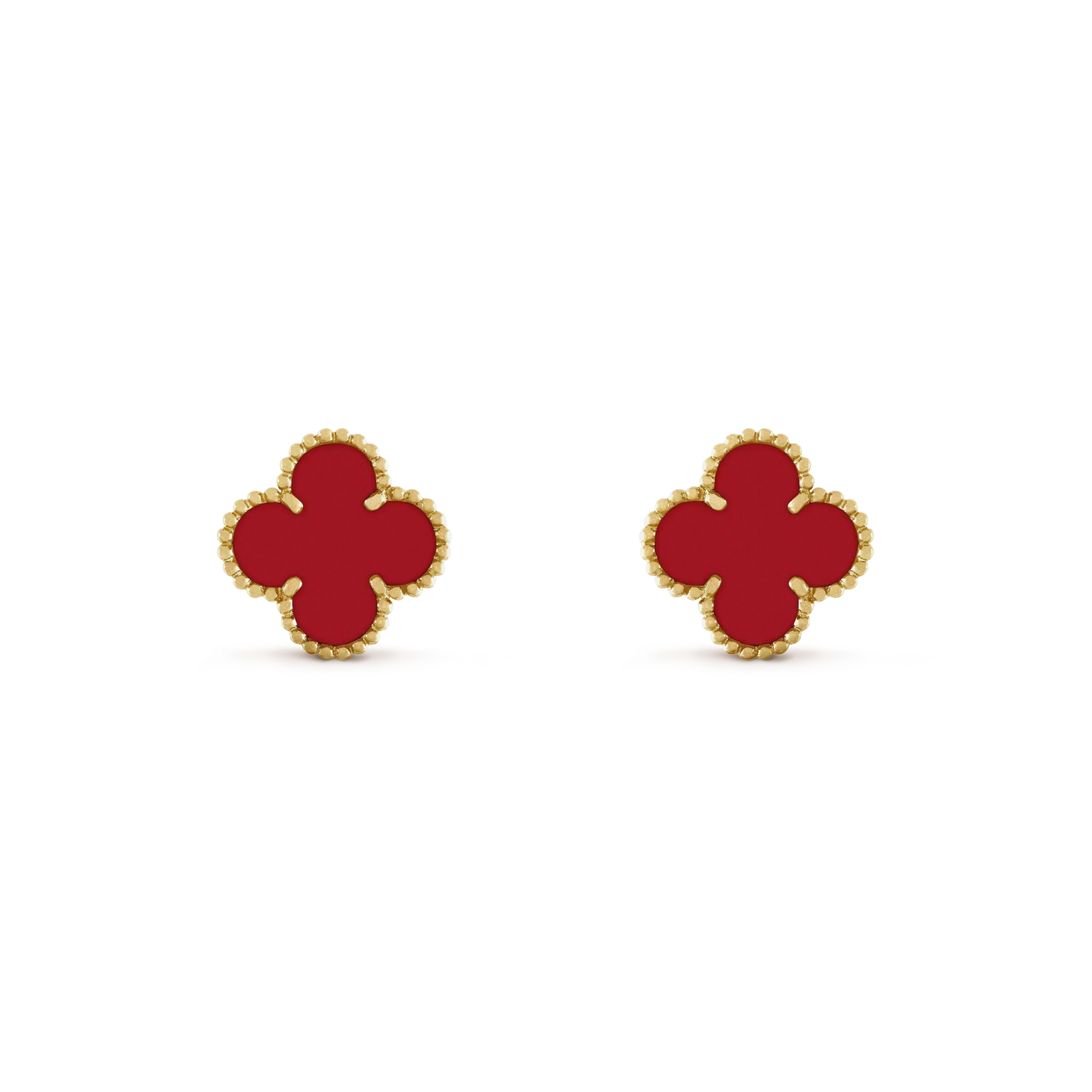 [Auream]CLOVER MINI 9.5MM CARNELIAN EARRINGS