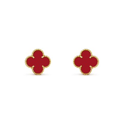 [Auream]CLOVER MINI 9.5MM CARNELIAN EARRINGS