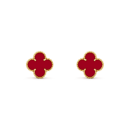 [Auream]CLOVER MEDIUM 1 MOTIFS CARNELIAN  EARRINGS