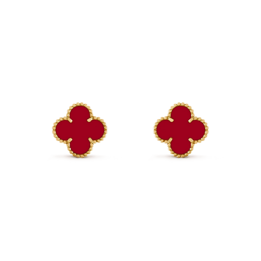 [Auream]CLOVER MEDIUM 1 MOTIFS CARNELIAN  EARRINGS