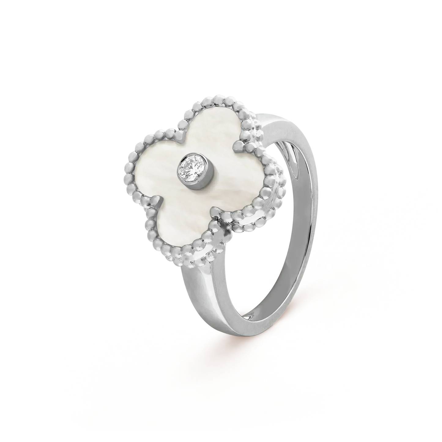 [Auream]CLOVER SILVER MOP DIAMOND RING