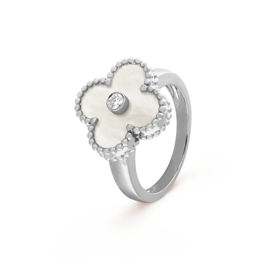 [Auream]CLOVER SILVER MOP DIAMOND RING