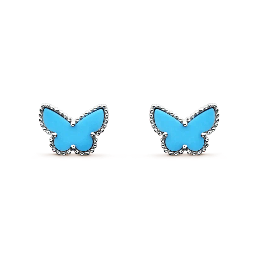 [Auream]BUTTERFLY TURQUOISE EARRINGS SILVER