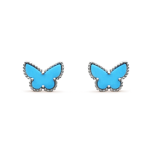 [Auream]BUTTERFLY TURQUOISE EARRINGS SILVER
