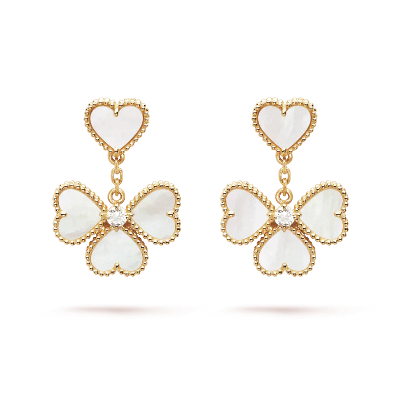 [Auream]CLOVER SWEET WHITE MOP EARRINGS