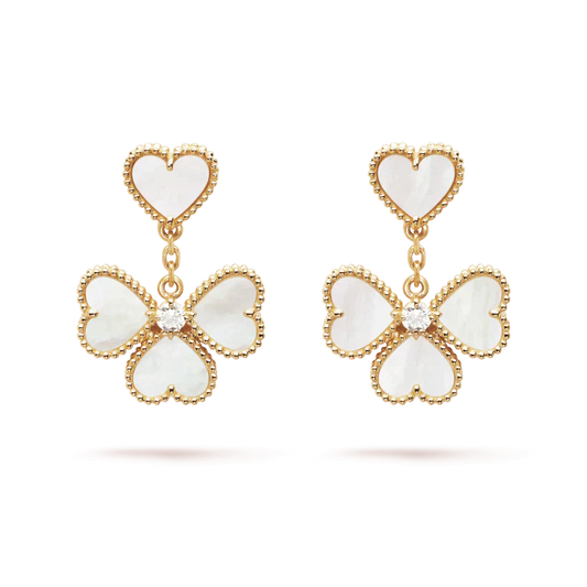 [Auream]CLOVER SWEET WHITE MOP EARRINGS