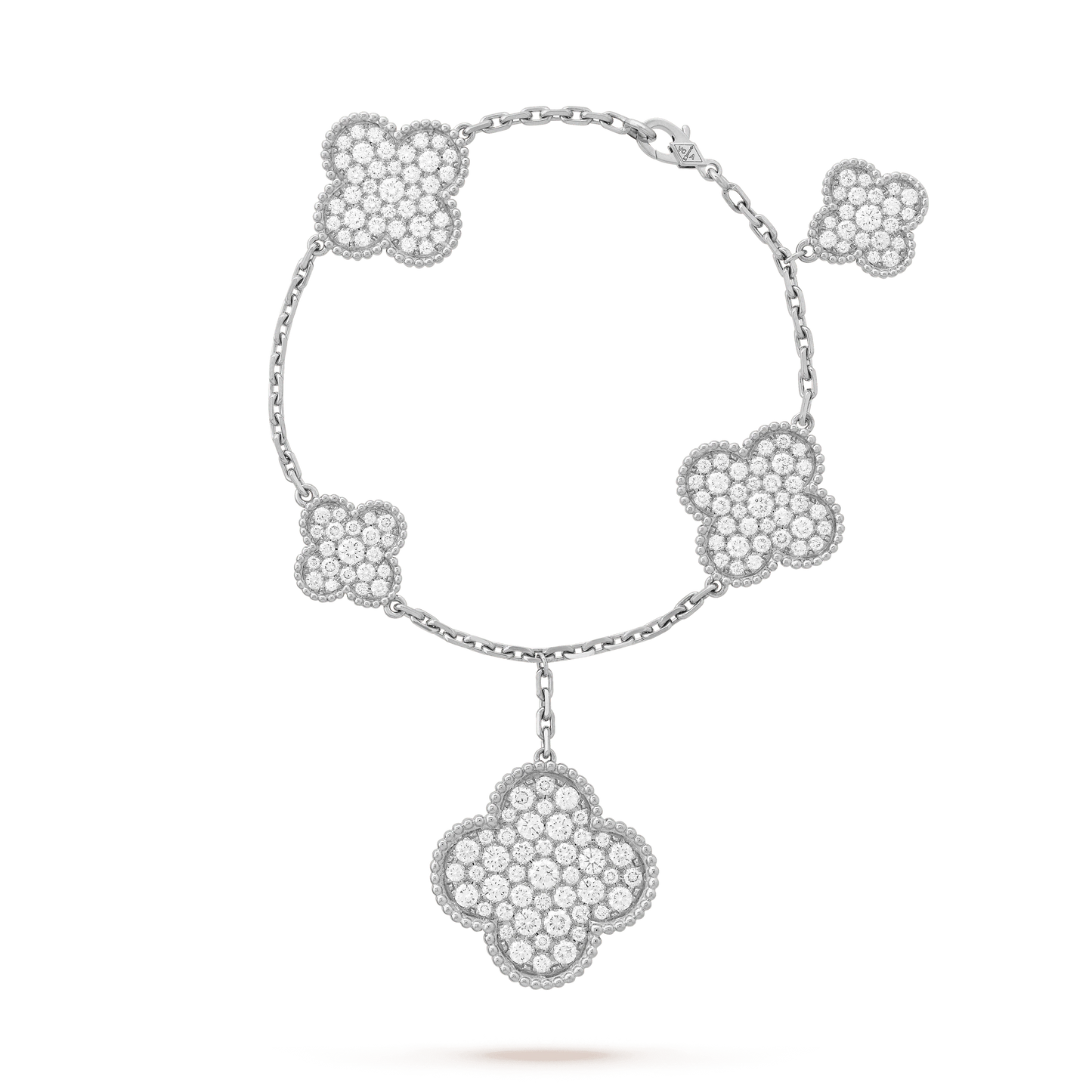 [Auream]CLOVER 6 MOTIFS SILVER DIAMOND BRACELET