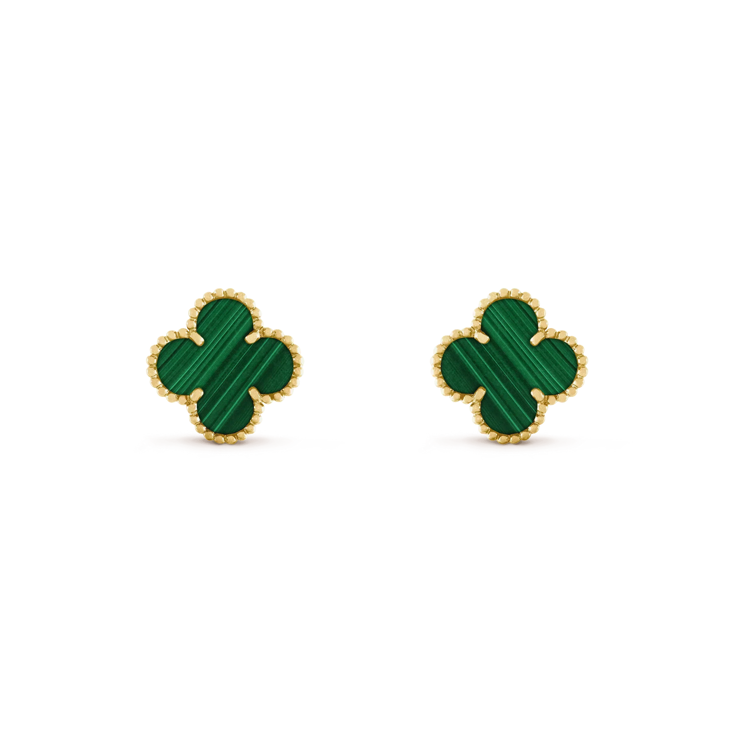 [Auream]CLOVER MEDIUM 1 MOTIFS MALACHITE  EARRINGS