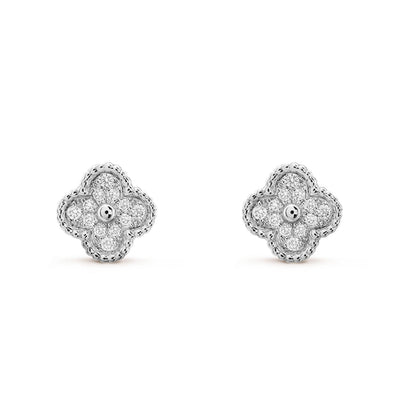 [Auream]CLOVER MINI DIAMOND STUD EARRINGS