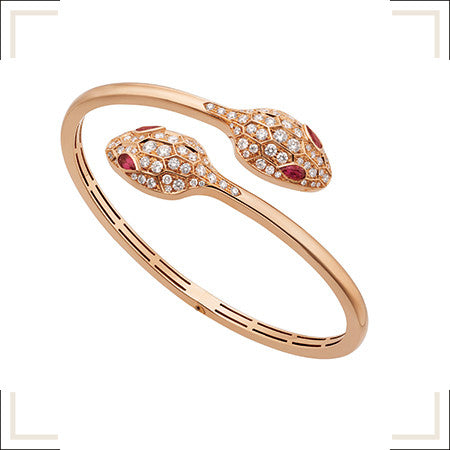 [Auream]SERPENTI BRACELET PINK GOLD DIAMOND DOUBLE SNAKE